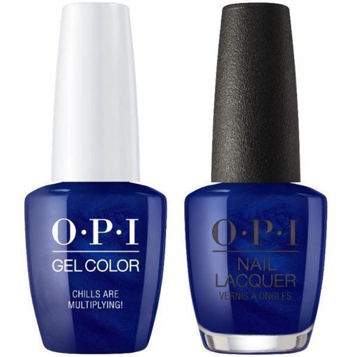 OPI GelColor And Nail Lacquer, Grease Collection, G46, Chills Are Multiplying, 0.5oz