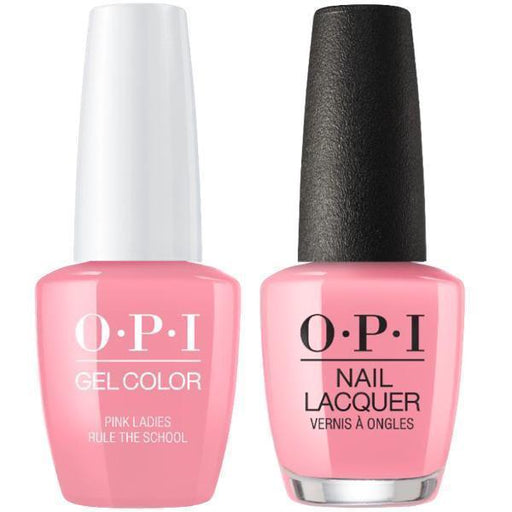 OPI GelColor And Nail Lacquer, Grease Collection, G48, Pink Ladies Rule The School, 0.5oz