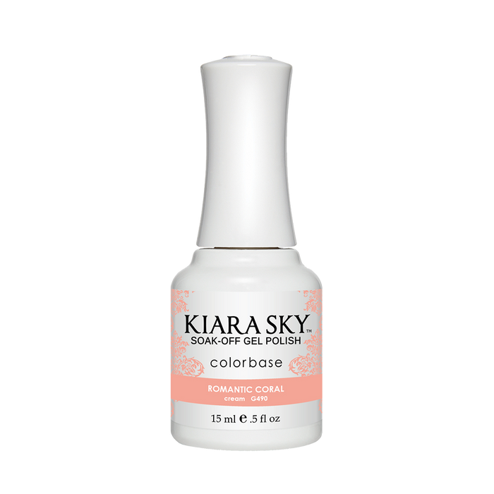 Kiara Sky Gel Polish, G490, Romantic Coral, 0.5oz MH1004
