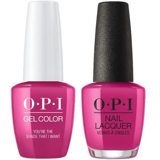 OPI GelColor And Nail Lacquer, Grease Collection, G50, You are The Shade That I Want, 0.5oz