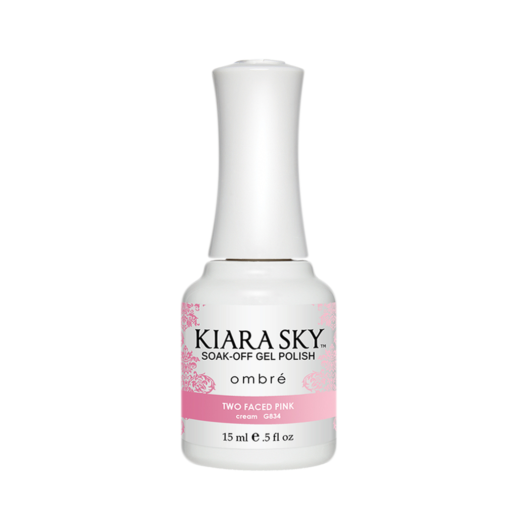 Kiara Sky Mood Gel Polish Ombre, G834, Two Faced Pink, 0.5oz MH1004