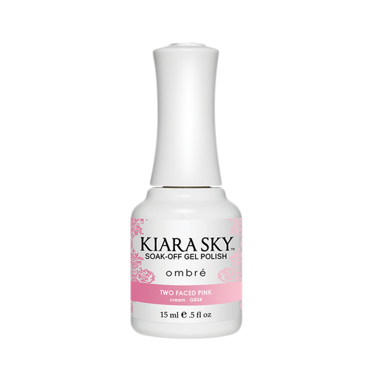 Kiara Sky Mood Gel Polish Ombre, G834, Two Faced Pink, 0.5oz MH1004