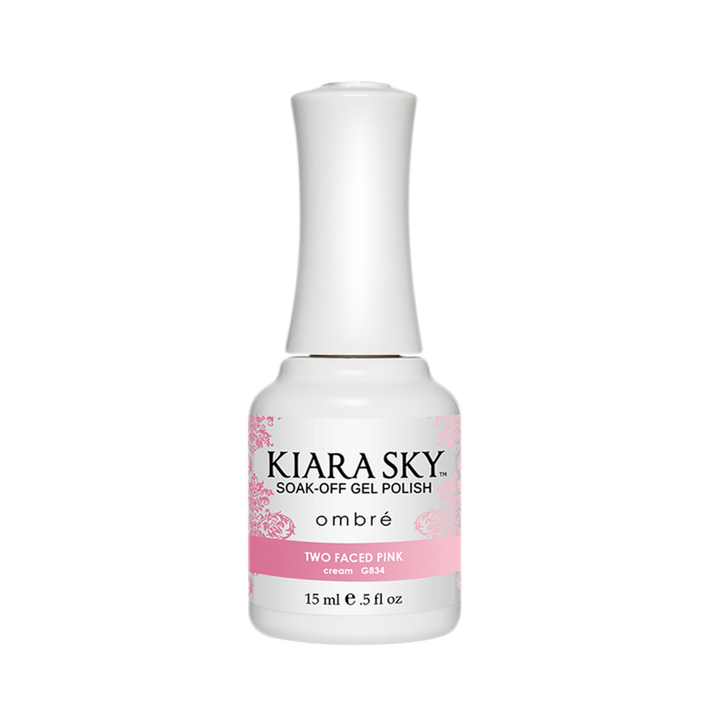 Kiara Sky Mood Gel Polish Ombre, G834, Two Faced Pink, 0.5oz MH1004