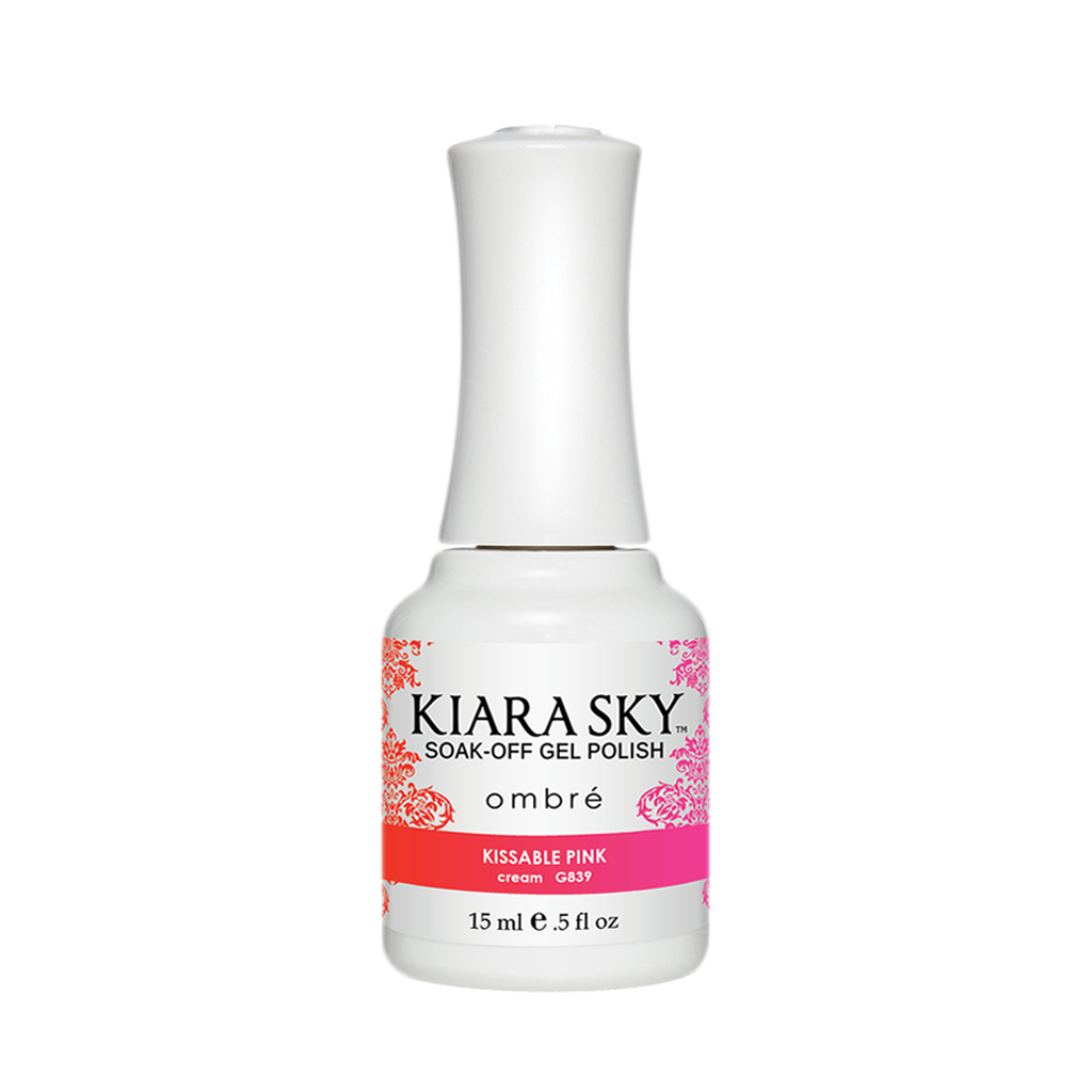 Kiara Sky Mood Gel Polish Ombre, G839, Kissable Pink, 0.5oz MH1004