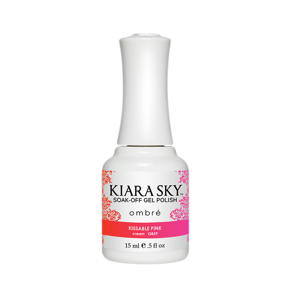 Kiara Sky Mood Gel Polish Ombre, G839, Kissable Pink, 0.5oz MH1004