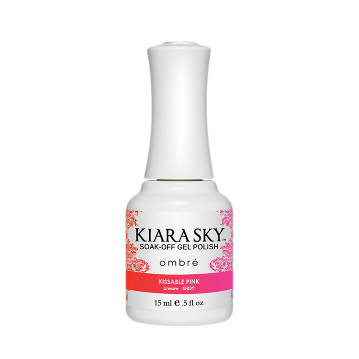 Kiara Sky Mood Gel Polish Ombre, G839, Kissable Pink, 0.5oz MH1004