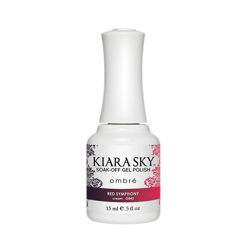 Kiara Sky Mood Gel Polish Ombre, G842, Red Symphony, 0.5oz MH1004