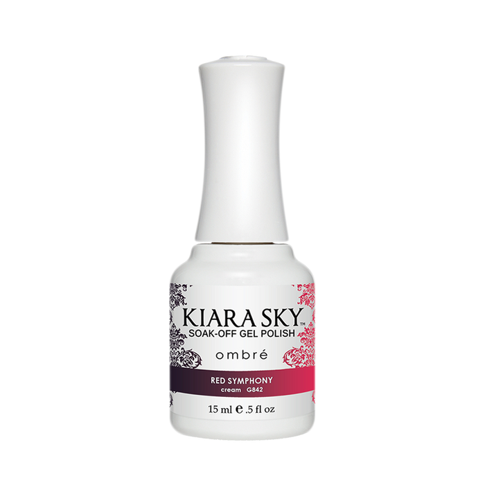 Kiara Sky Mood Gel Polish Ombre, G842, Red Symphony, 0.5oz MH1004