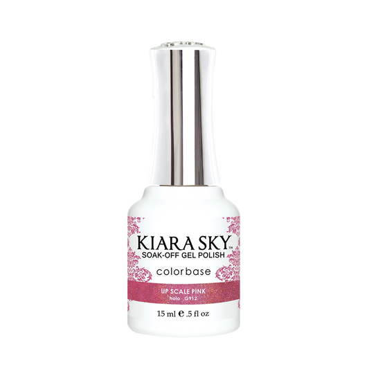 Kiara Sky Gel Polish, G912, Holo Mermaid Collection, Up Scale Pink, 0.5oz MH1004