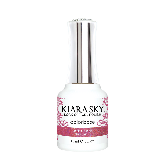 Kiara Sky Gel Polish, G912, Holo Mermaid Collection, Up Scale Pink, 0.5oz MH1004