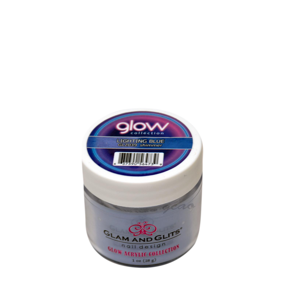 G & G Glow In The Dark Acrylic Powder (not Dipping Powder), 1oz, GL2039, Lightning Blue
