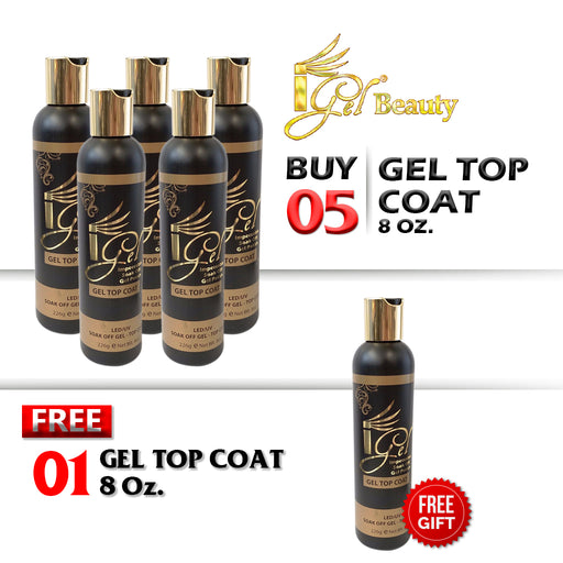 iGel Top Coat, 8oz, Buy 5 pcs Igel Base Coat 8oz Get 1 pc Any Gel Base/Top Coat 8oz FREE