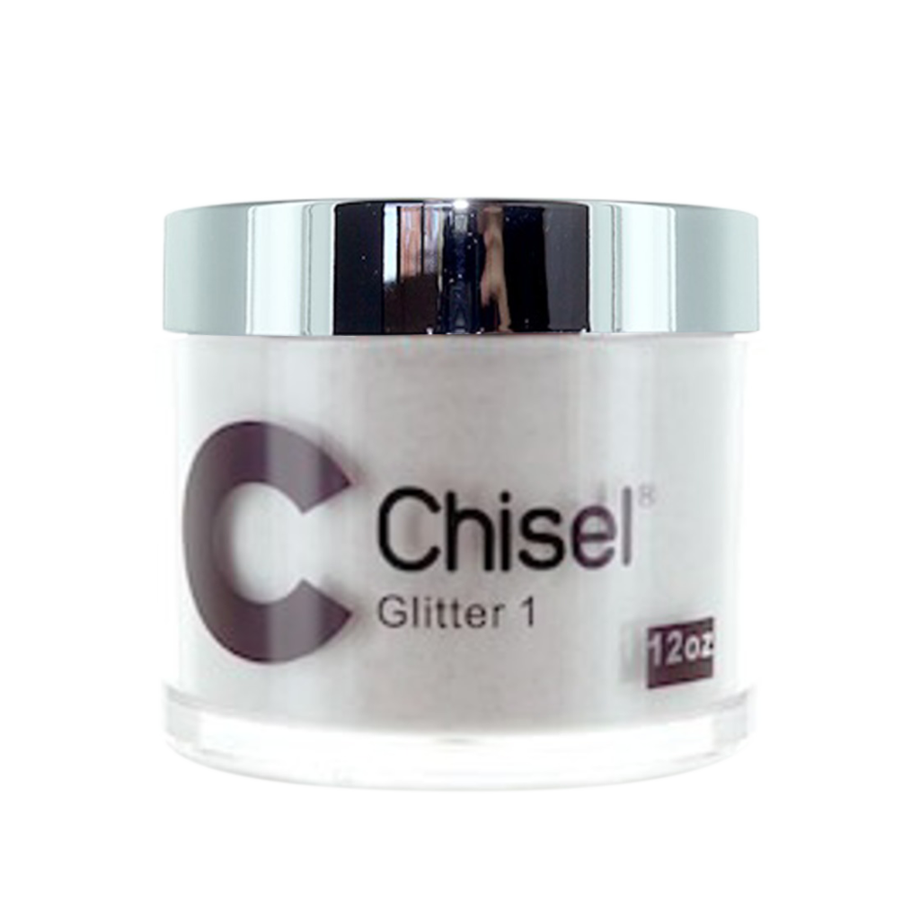 Chisel 2in1 Acrylic/Dipping Powder, Glitter Collectionn, GL01, 12oz (Packing: 60 pcs/case)