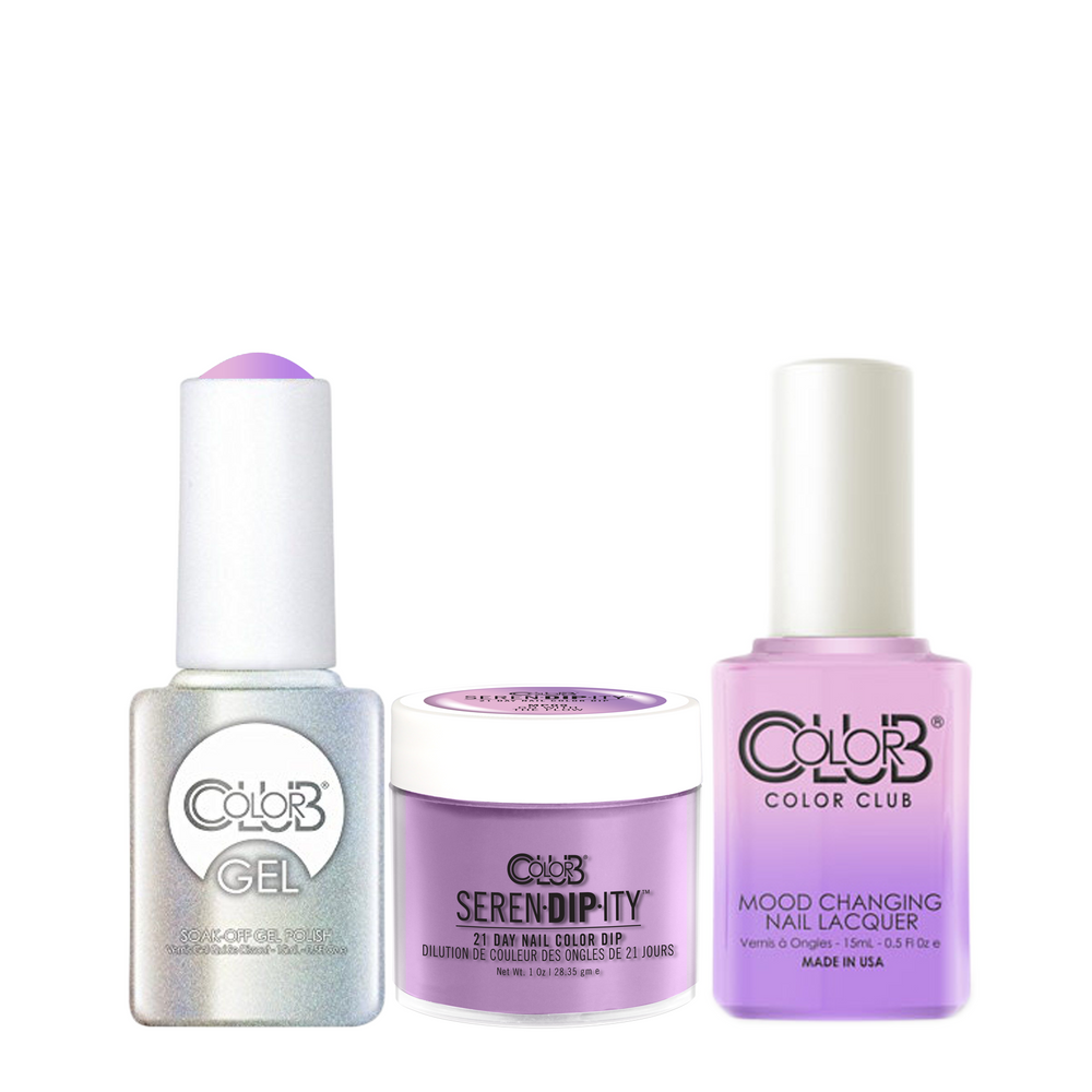 Color Club 3in1 Dipping Powder + Gel Polish + Nail Lacquer , Serendipity, Go With the Flow (Mood-Color Changing), 1oz, 05XDIPMP09-1 KK