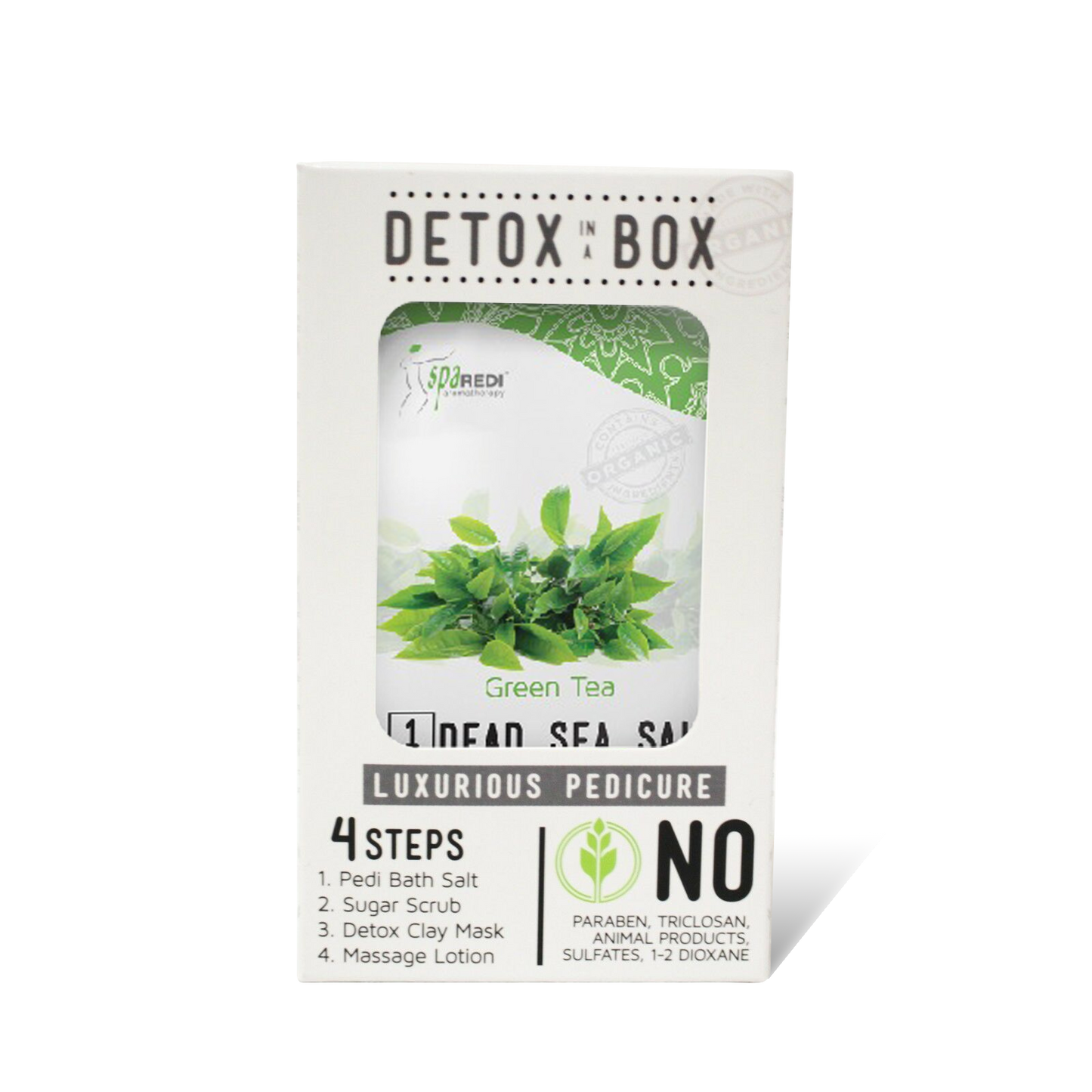 SpaRedi Detox In A Box, Pedicure 4 Steps, Green Tea OK0325MD