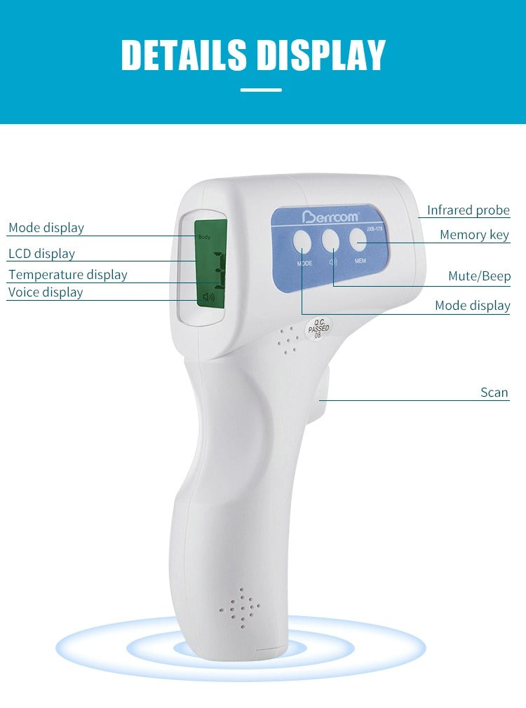 Berrcom Non-Contact Infrared Thermometer, Model JXB-178 OK0604VD