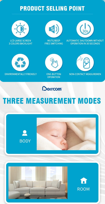 Berrcom Non-Contact Infrared Thermometer, Model JXB-178 OK0604VD