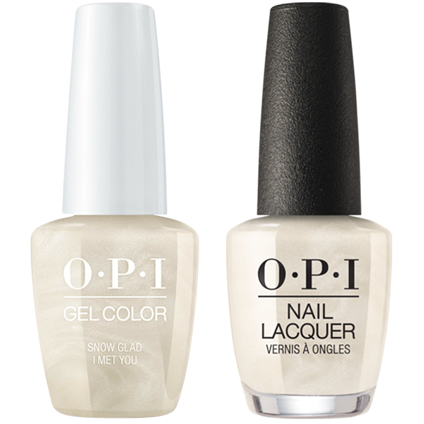 OPI GelColor And Nail Lacquer, Love OPI XOXO Collection, HPJ01, Snow Glad I Met You, 0.5oz KK1005