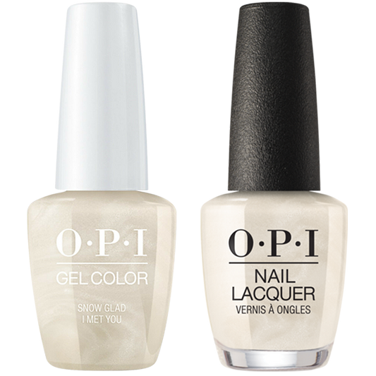 OPI GelColor And Nail Lacquer, Love OPI XOXO Collection, HPJ01, Snow Glad I Met You, 0.5oz KK1005