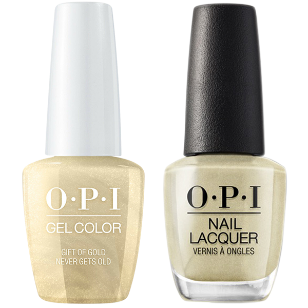 OPI GelColor And Nail Lacquer, Love OPI XOXO Collection, HPJ12, Gift of Gold Never Gets Old, 0.5oz KK1005