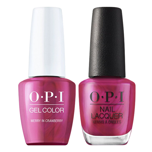 OPI Gelcolor And Nail Lacquer, Shine Bright Collection 2020, M07, Merry In Cranberry, 0.5oz OK0811VD