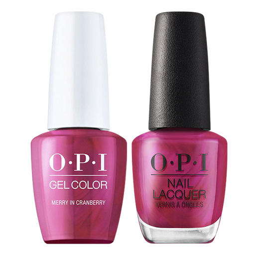 OPI Gelcolor And Nail Lacquer, Shine Bright Collection 2020, M07, Merry In Cranberry, 0.5oz OK0811VD