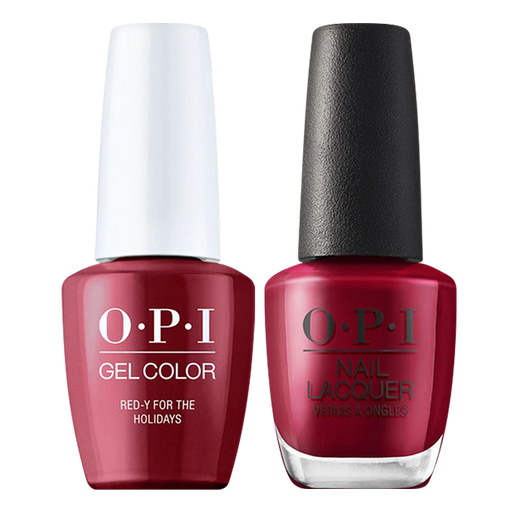 OPI Gelcolor And Nail Lacquer, Shine Bright Collection 2020, M08, Red-y For the Holidays, 0.5oz OK0811VD
