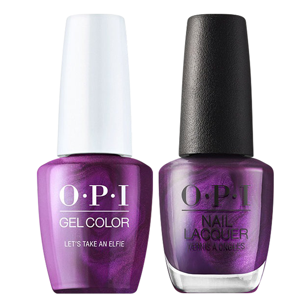 OPI Gelcolor And Nail Lacquer, Shine Bright Collection 2020, M09, Let's Take An Elfie, 0.5oz OK0811VD