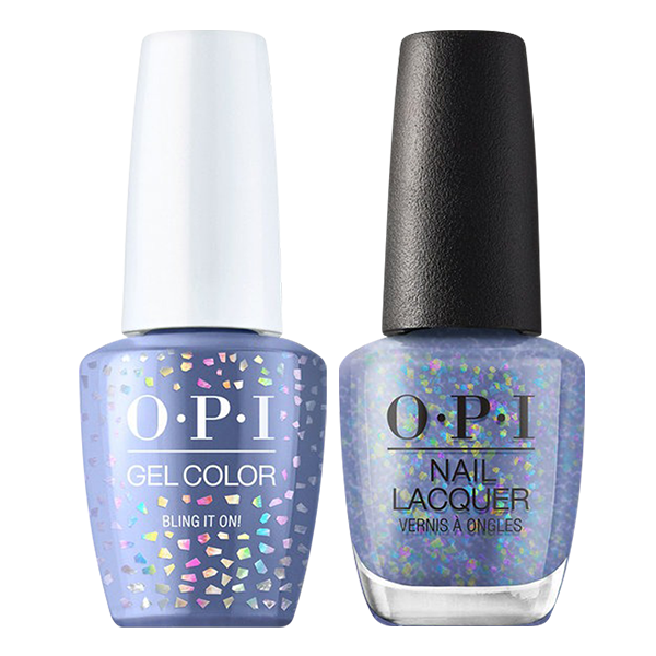 OPI Gelcolor And Nail Lacquer, Shine Bright Collection 2020, M14, Bling It On!, 0.5oz OK0811VD