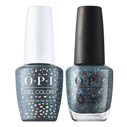 OPI Gelcolor And Nail Lacquer, Shine Bright Collection 2020, M15, Puttin' on the Glitz, 0.5oz OK0811VD