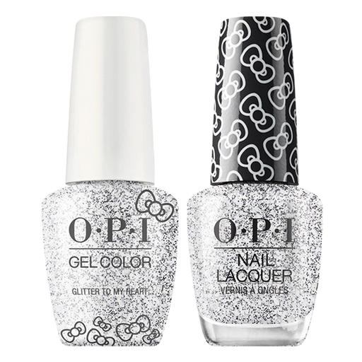 OPI GelColor And Nail Lacquer, Hello Kitty Collection, HPL01, Glitter to My Heart, 0.5oz