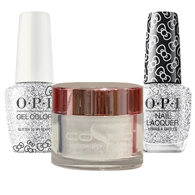 Cosmo 3in1 Dipping Powder + Gel Polish + Nail Lacquer (Matching OPI), Hello Kitty Collection, HPL01 OK1010VD