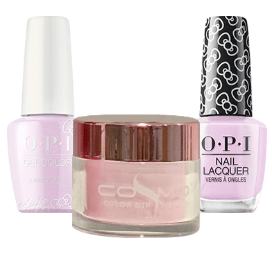 Cosmo 3in1 Dipping Powder + Gel Polish + Nail Lacquer (Matching OPI), Hello Kitty Collection, HPL02 OK1010VD