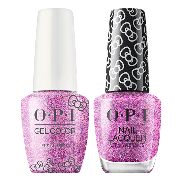 OPI GelColor And Nail Lacquer, Hello Kitty Collection, HPL03, Let’s Celebrate!, 0.5oz