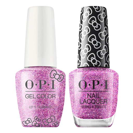 OPI GelColor And Nail Lacquer, Hello Kitty Collection, HPL03, Let’s Celebrate!, 0.5oz