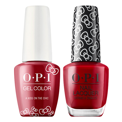OPI GelColor And Nail Lacquer, Hello Kitty Collection, HPL05, A Kiss on the Chìc, 0.5oz