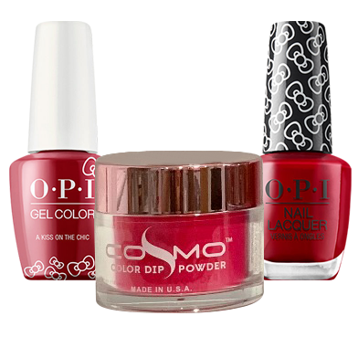 Cosmo 3in1 Dipping Powder + Gel Polish + Nail Lacquer (Matching OPI), Hello Kitty Collection, HPL05 OK1010VD