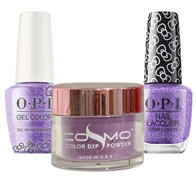 Cosmo 3in1 Dipping Powder + Gel Polish + Nail Lacquer (Matching OPI), Hello Kitty Collection, HPL06 OK1010VD