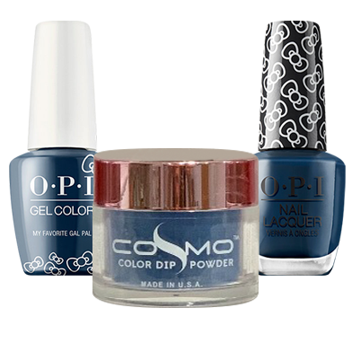 Cosmo 3in1 Dipping Powder + Gel Polish + Nail Lacquer (Matching OPI), Hello Kitty Collection, HPL09 OK1010VD