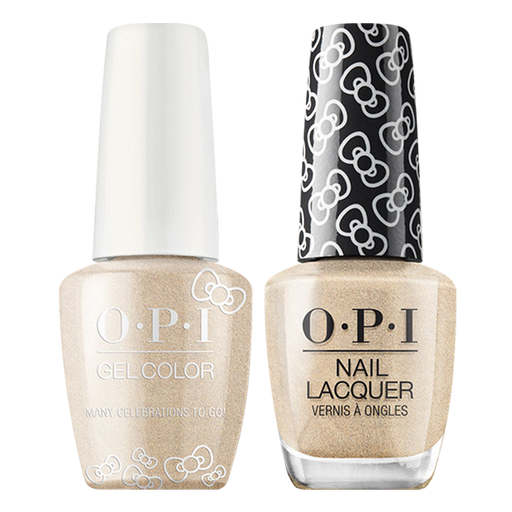 OPI GelColor And Nail Lacquer, Hello Kitty Collection, HPL10, Many Celebrations to Go!, 0.5oz