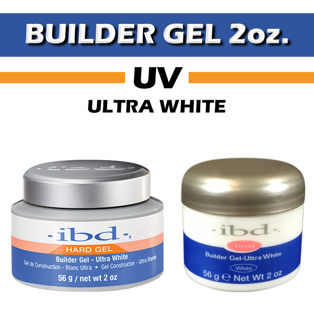 IBD Hard Gel UV, Builder Gel, ULTRA WHITE, 2oz, 60404 OK0918VD
