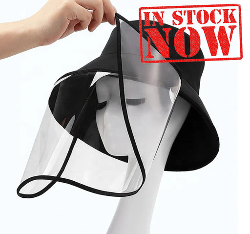Hat With Face Shield, Nylon Polyester, BLACK OK0330VD