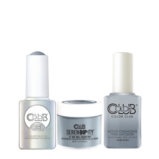 Color Club 3in1 Dipping Powder + Gel Polish + Nail Lacquer , Serendipity, Head in the Clouds (Mood-Color Changing), 1oz, 05XDIPMP06-1 KK