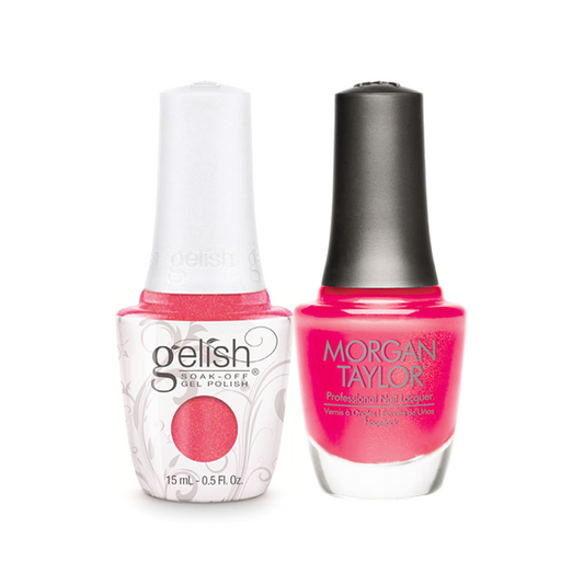 Gelish Gel Polish & Morgan Taylor Nail Lacquer, Hip Hot Coral, 0.5oz, 1110222 + 50222