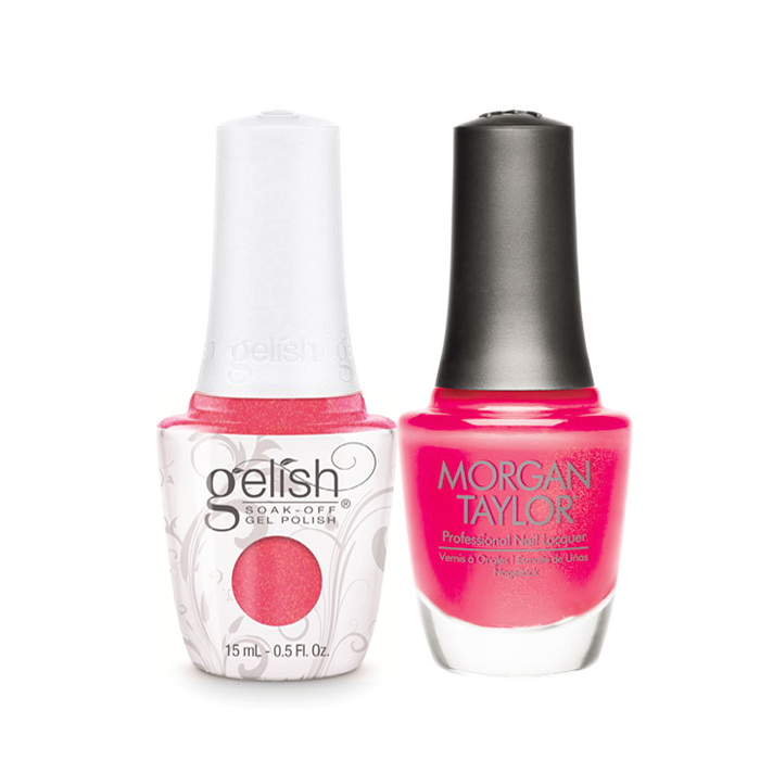 Gelish Gel Polish & Morgan Taylor Nail Lacquer, Hip Hot Coral, 0.5oz, 1110222 + 50222