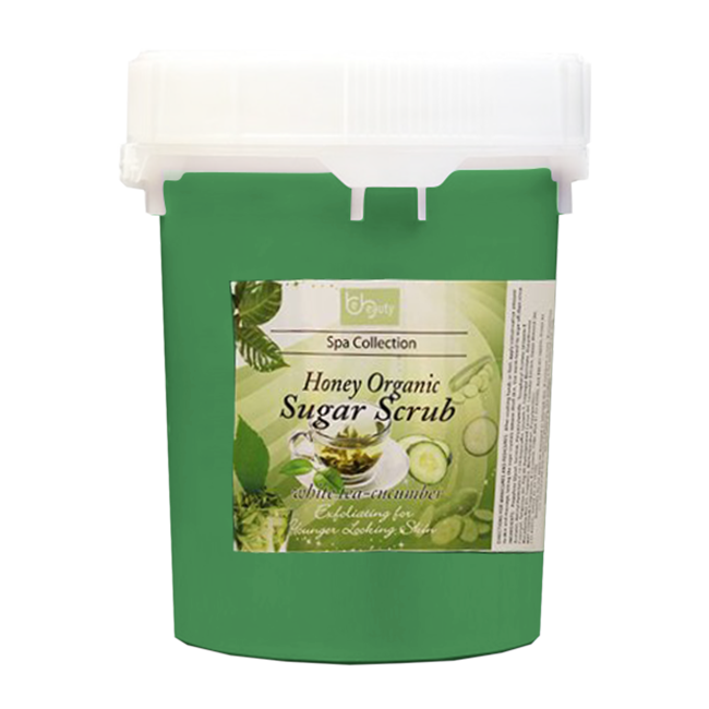Be Beauty Spa Collection, Honey Organic Sugar Scrub, CSC2123G5, White Tea & Cucumber, 5Gallon KK0511