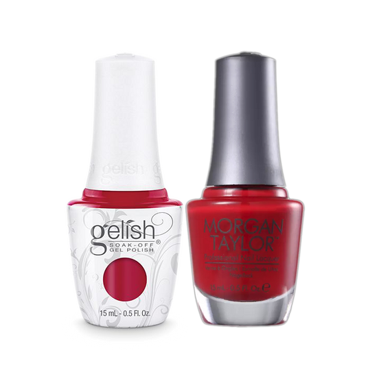 Gelish Gel Polish & Morgan Taylor Nail Lacquer, Hot Rod Red, 0.5oz, 1110861 + 50030 KK0907