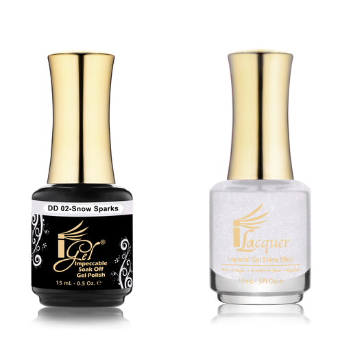 iGel Nail Lacquer + Gel Polish Match, DD002, Snow Sparks, 0.5oz OK0525VD
