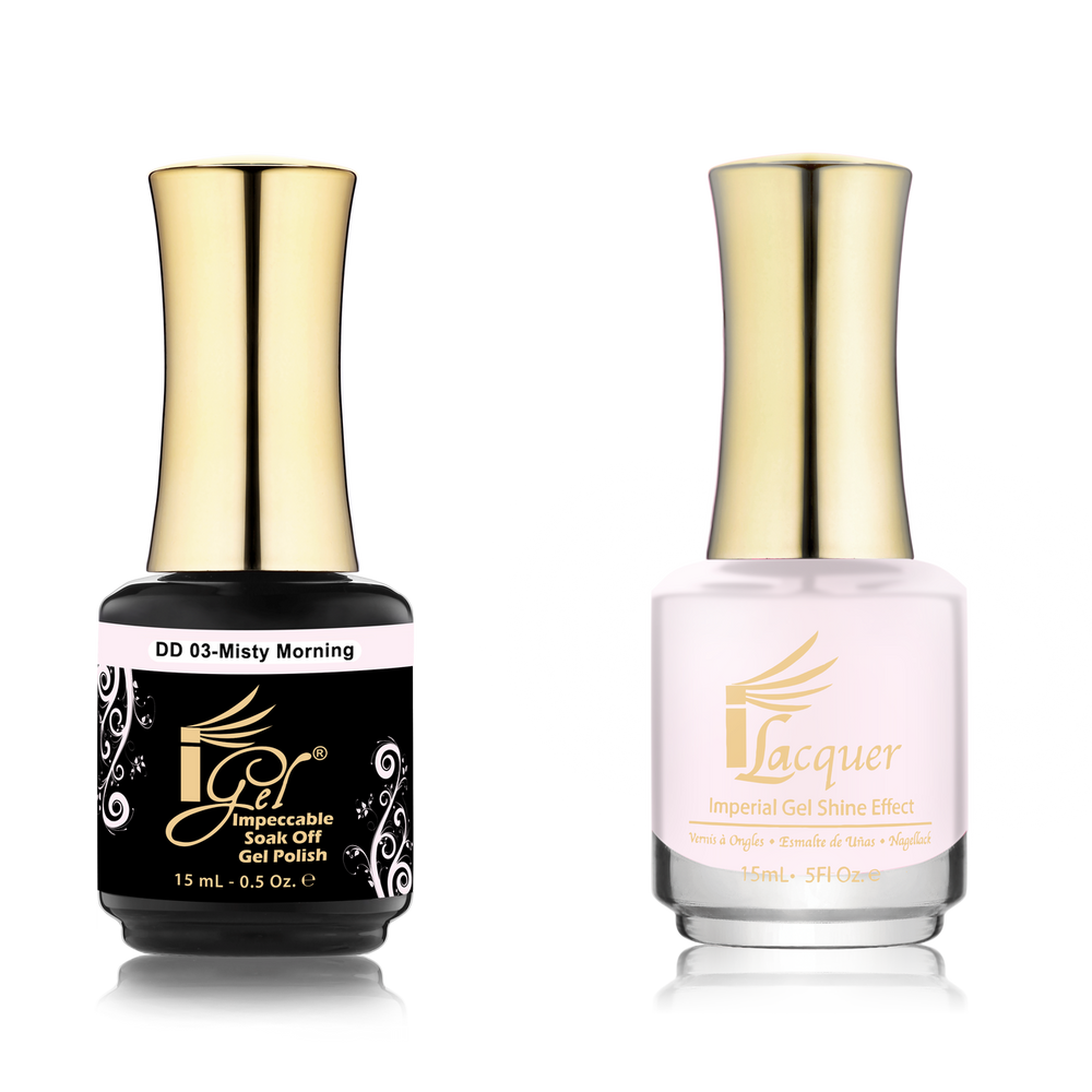 iGel Nail Lacquer + Gel Polish Match, DD003, Misty Morning, 0.5oz OK0525VD