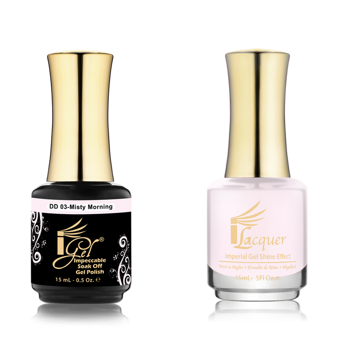 iGel Nail Lacquer + Gel Polish Match, DD003, Misty Morning, 0.5oz OK0525VD
